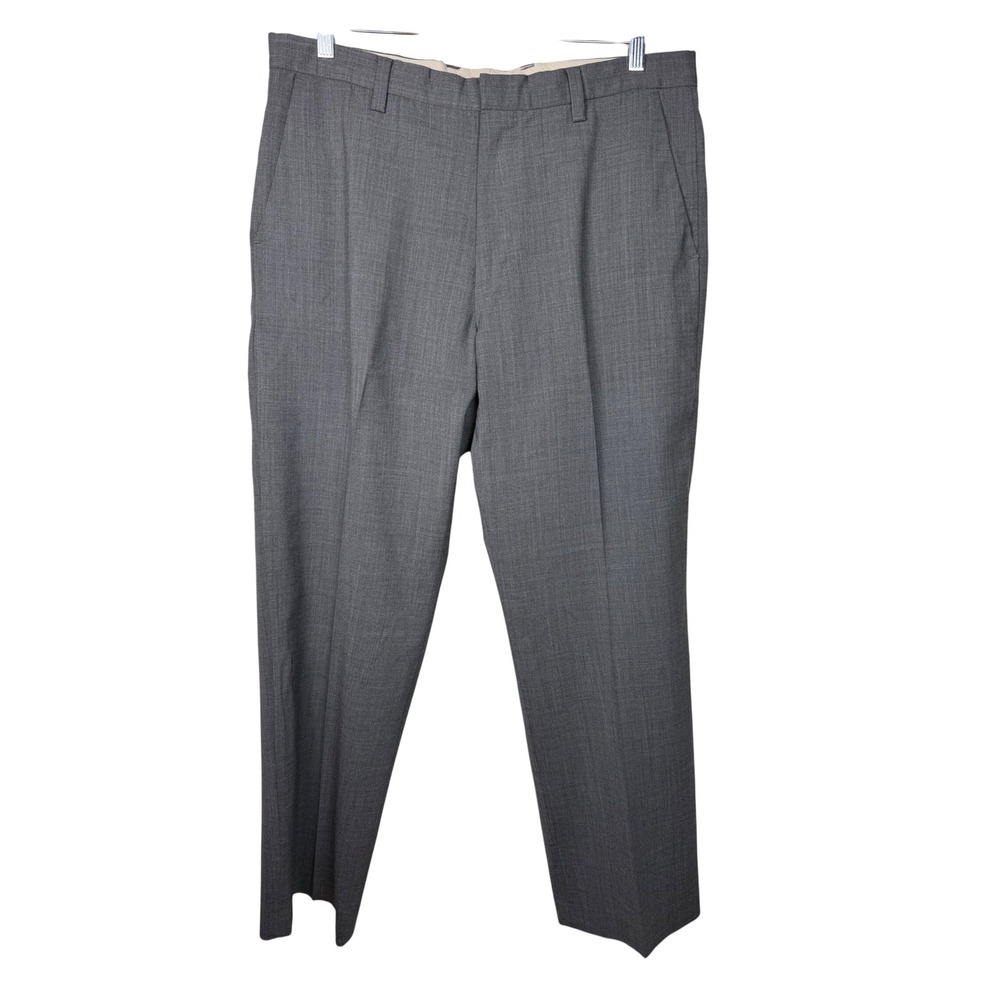 Banana Republic Dawson‎ Dress Pants Mens 36x32 Gray Wool Blend Flat Front Career